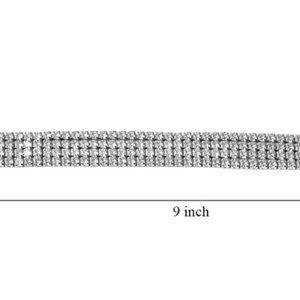 Finest CZ Multi Row Bracelet. Rhodium over sterling silver. New